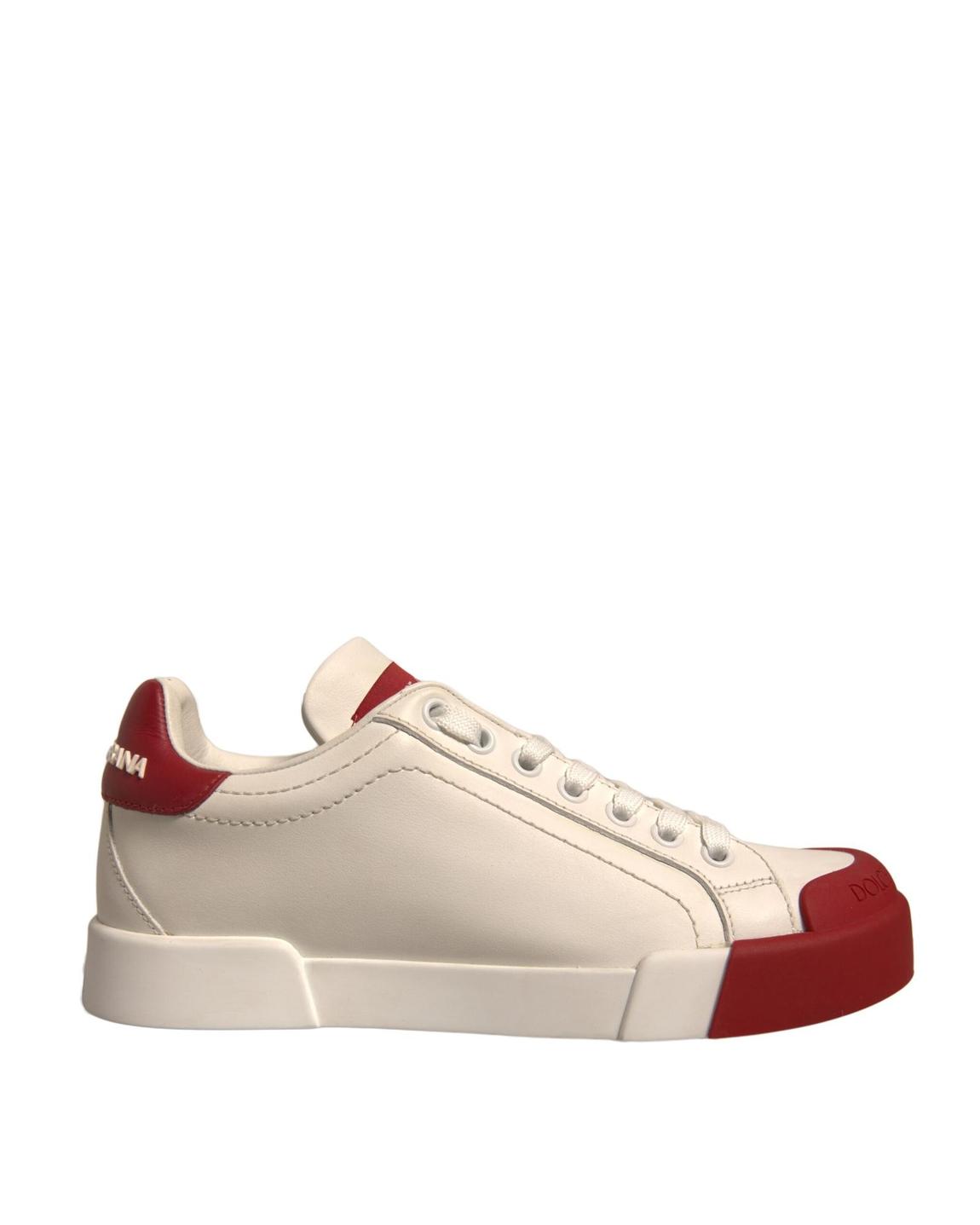 Portofino Leather Sneakers Casual Wo - White And Red main product photo