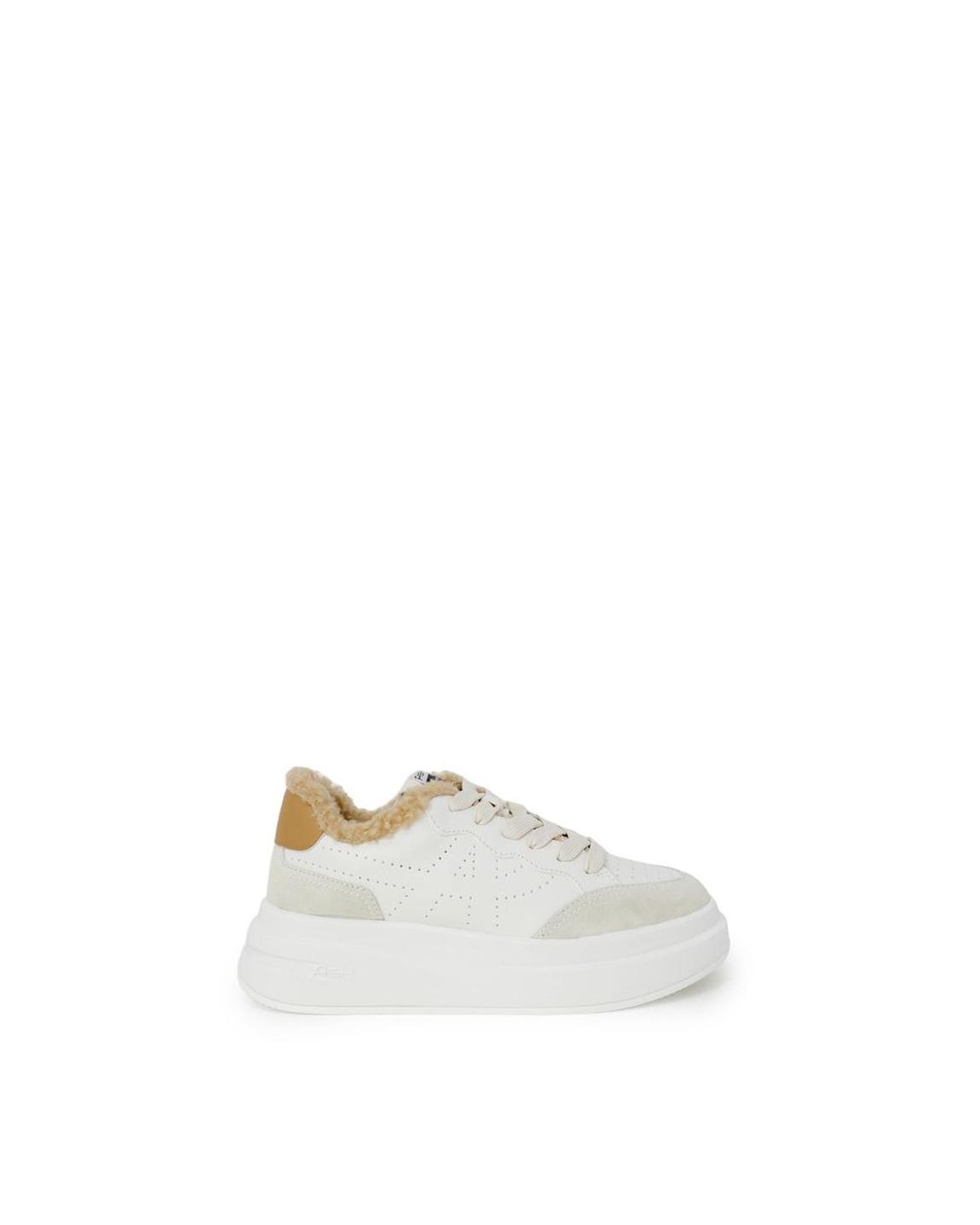 Flash Shearling Platform Sneakers - Beige main product photo