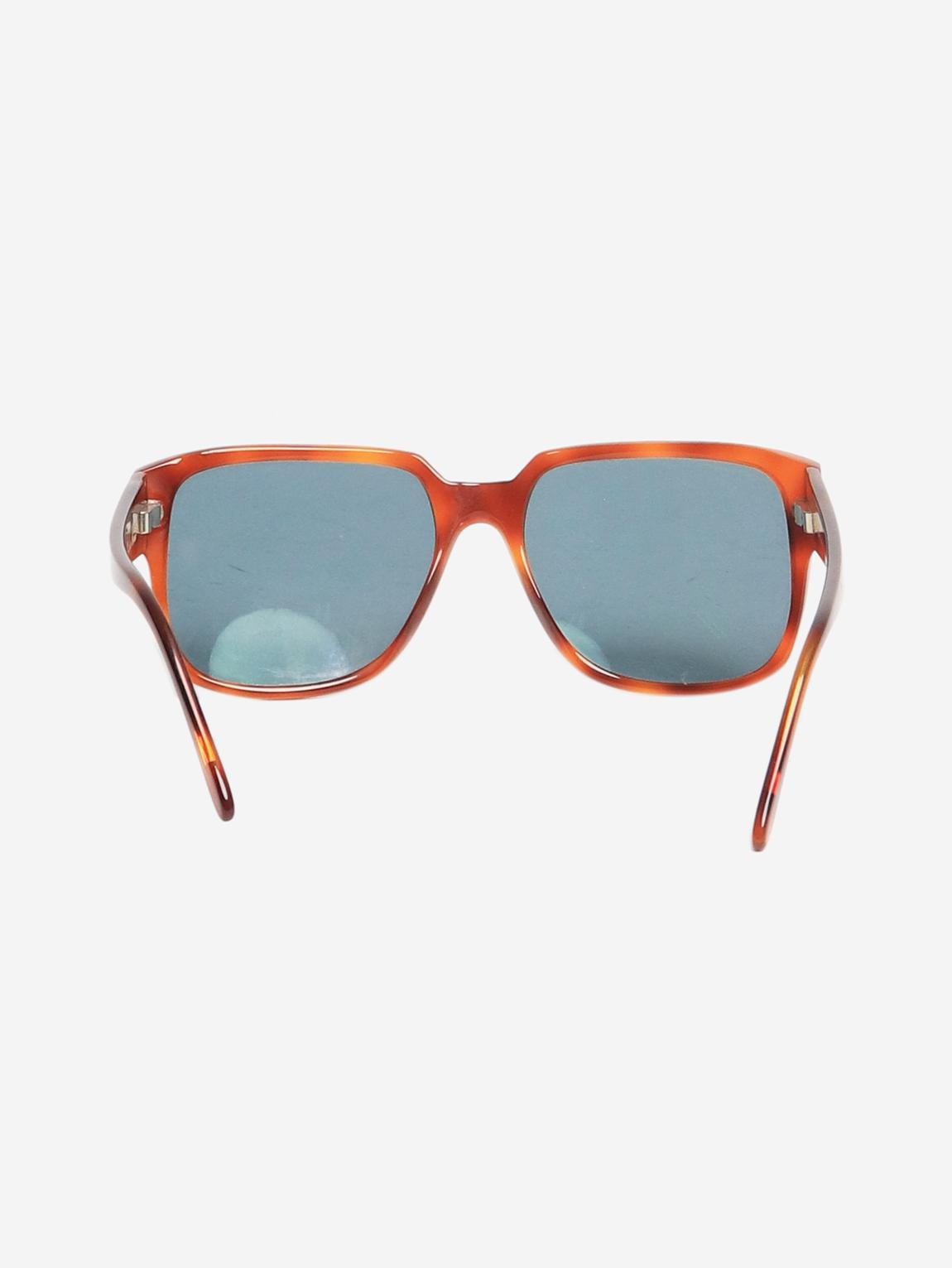 Brown tortoise shell square-frame sunglasses main product photo