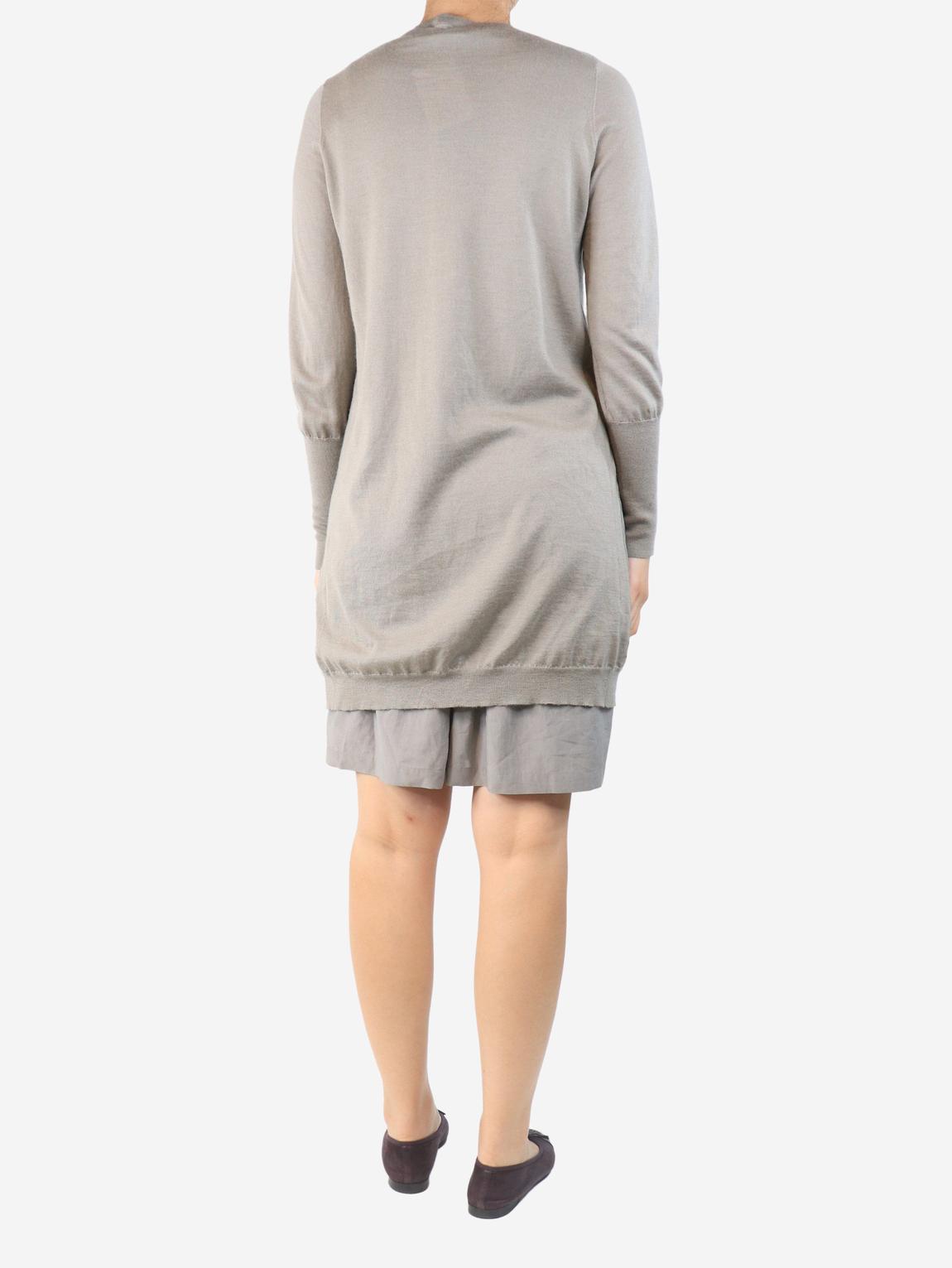 Grey cashmere cardigan and dress set main product photo
