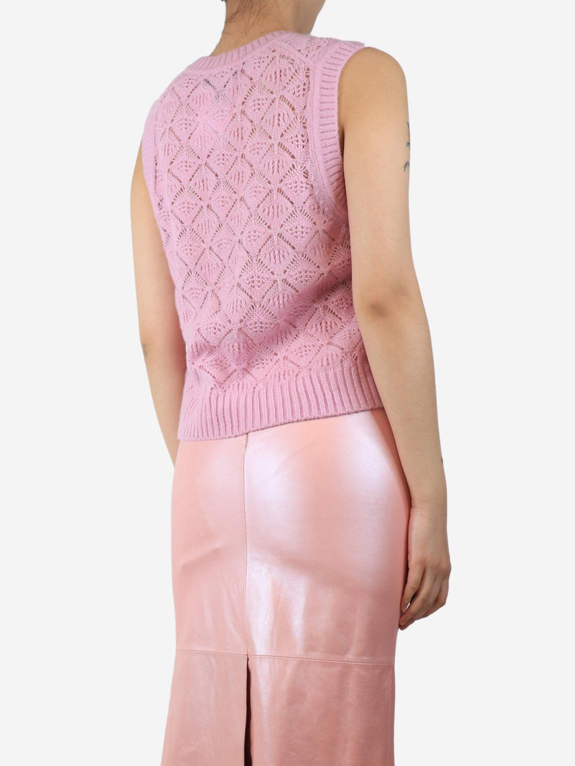 Pink knit vest main product photo