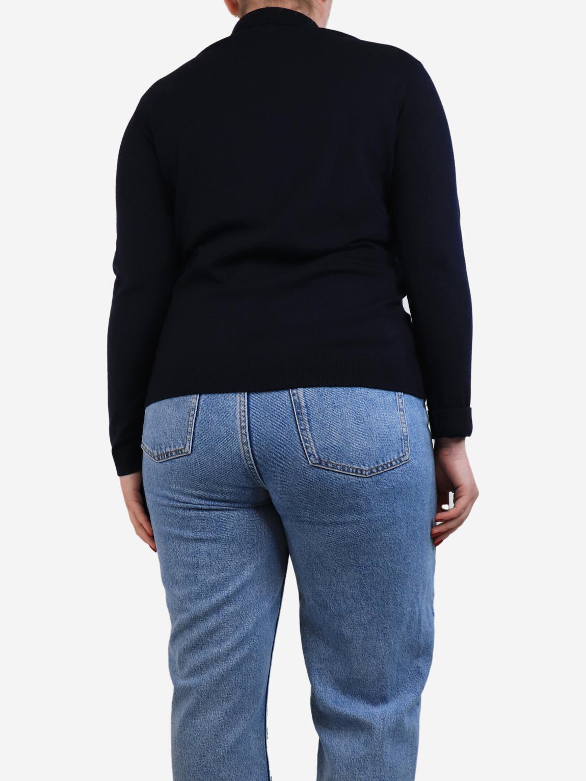 Navy blue high-neck sweater main product photo