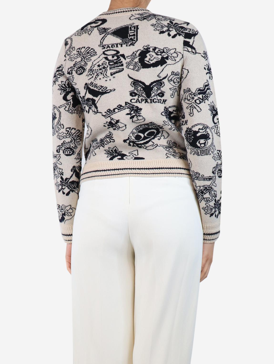 Neutral zodiac jacquard jumper main product photo