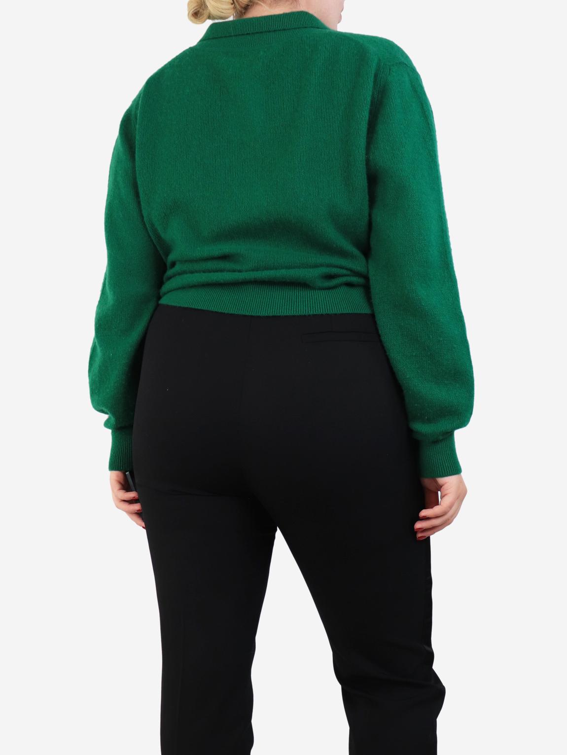 Green cashmere collared jumper main product photo