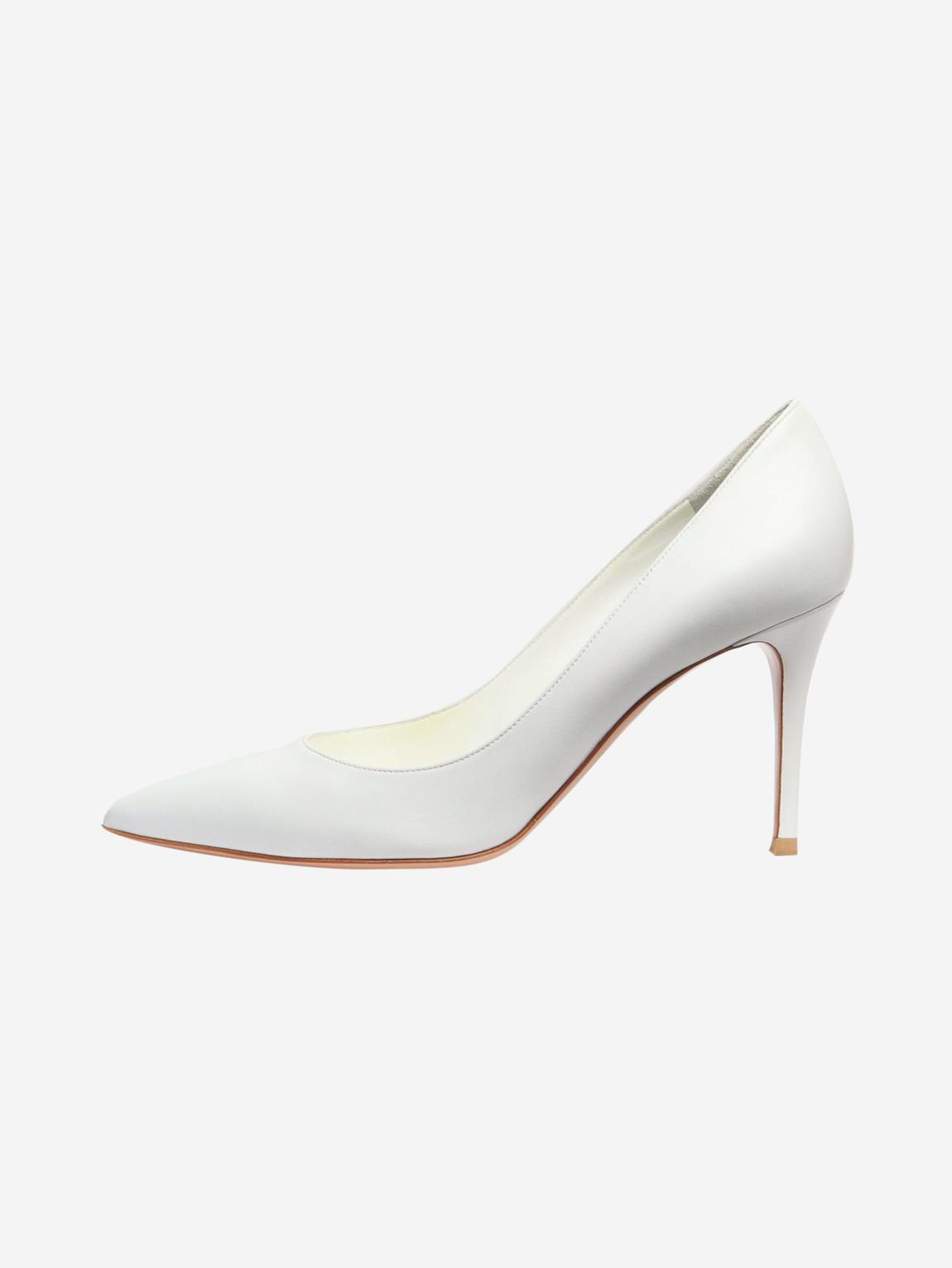 White leather pumps main product photo