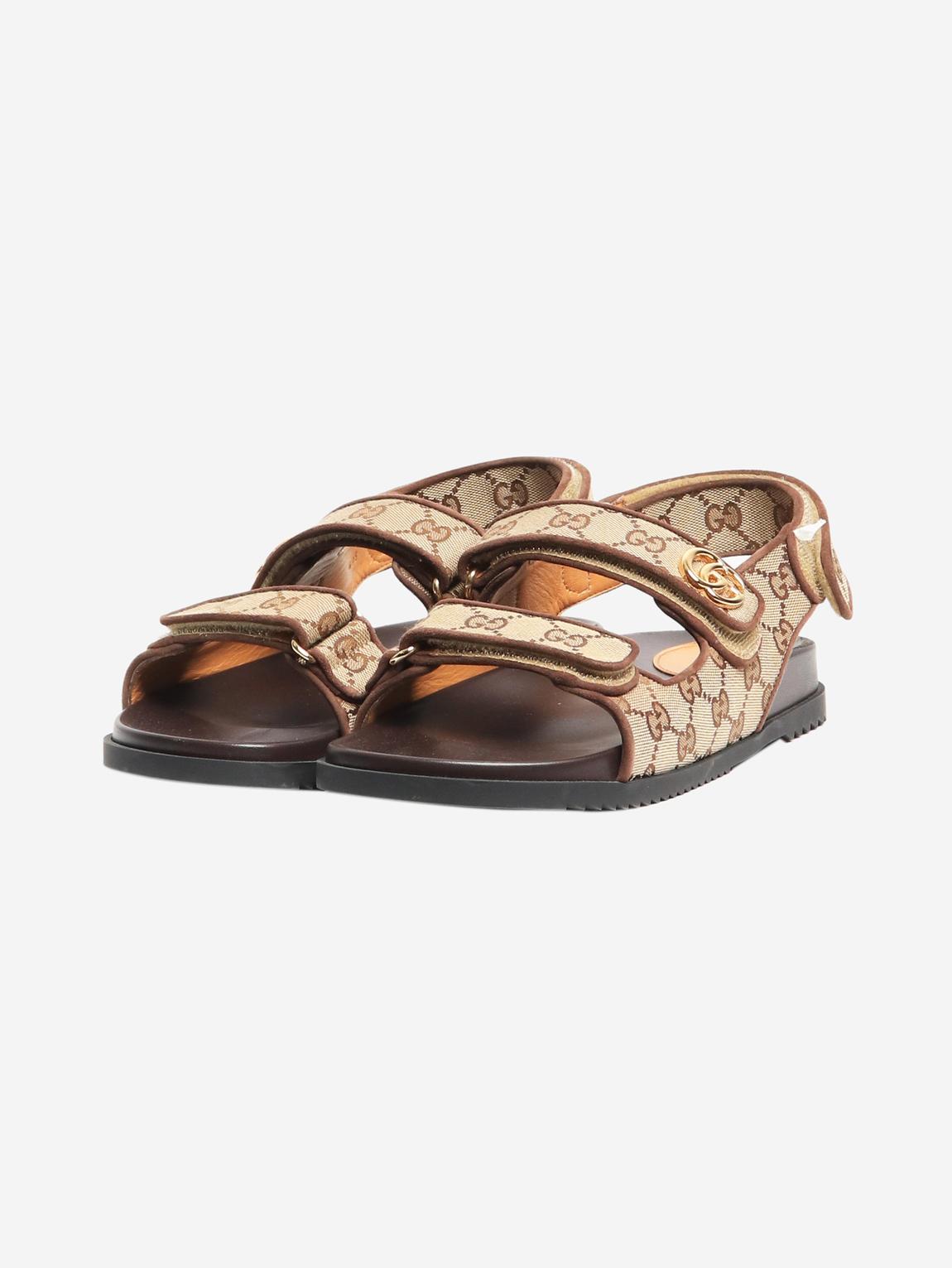 Brown GG Monogram sandals main product photo