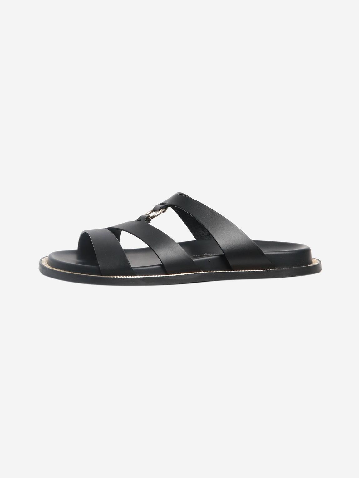 Black leather sandals main product photo