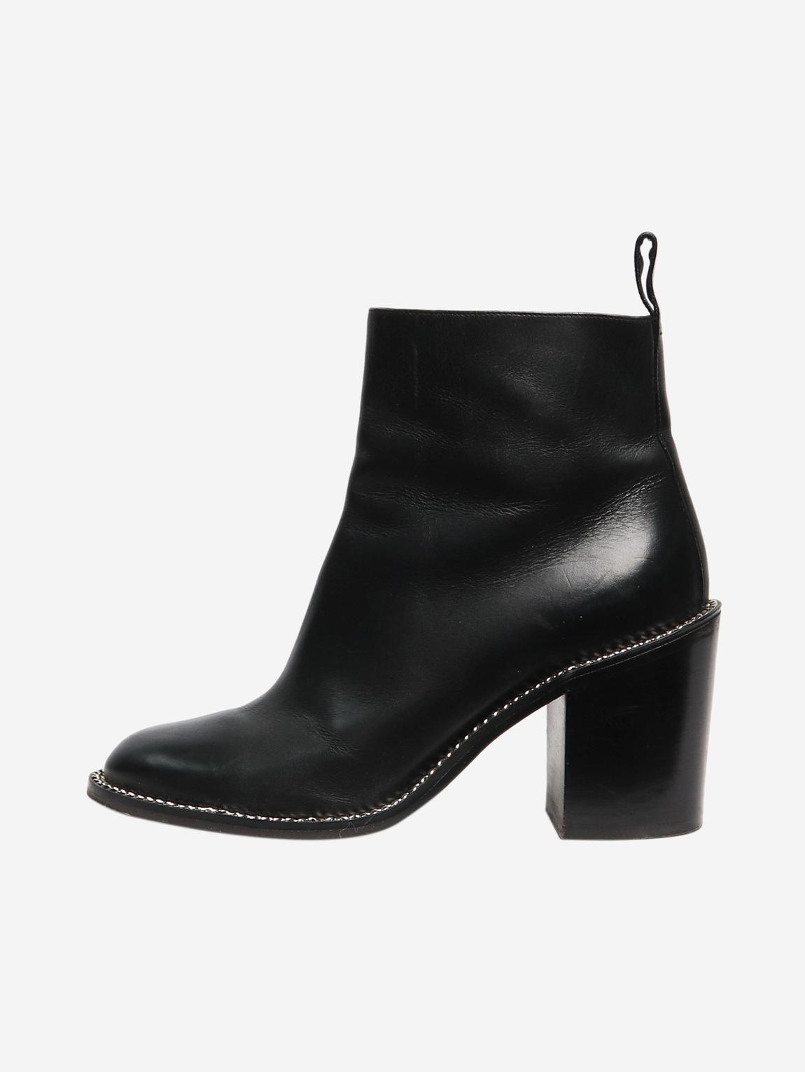 Black chain sole ankle boots main product photo