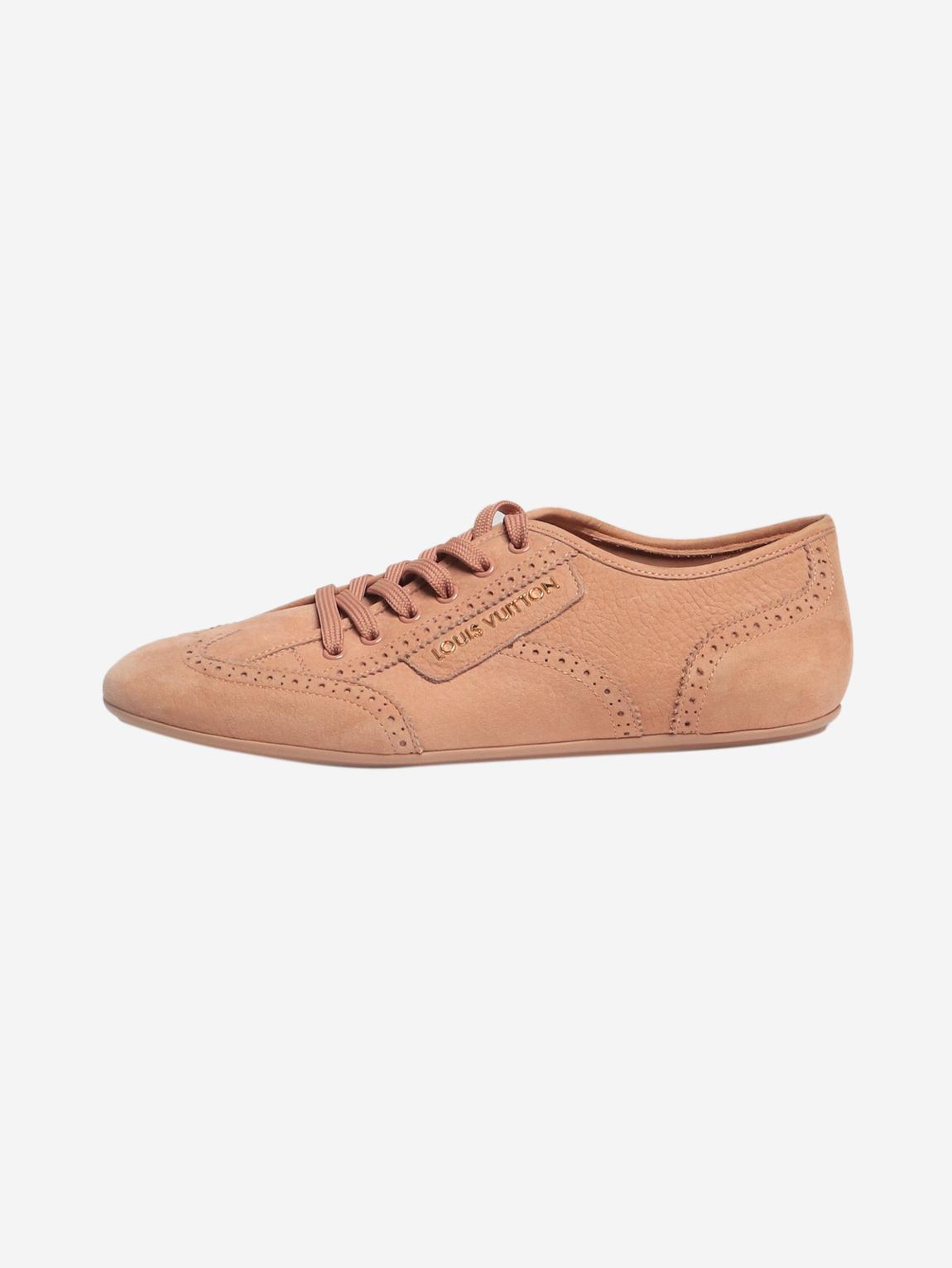 Pink nubuck low-profile trainers main product photo