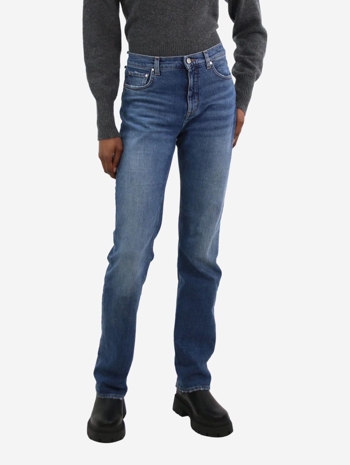 Blue slim-leg jeans main product photo