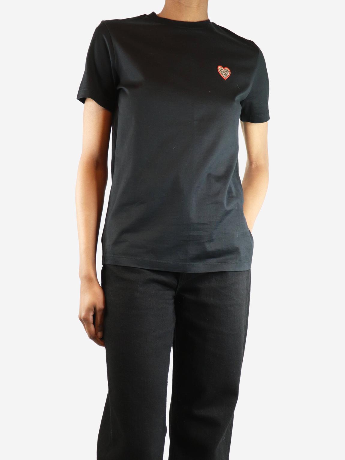 Black embroidered patch t-shirt main product photo