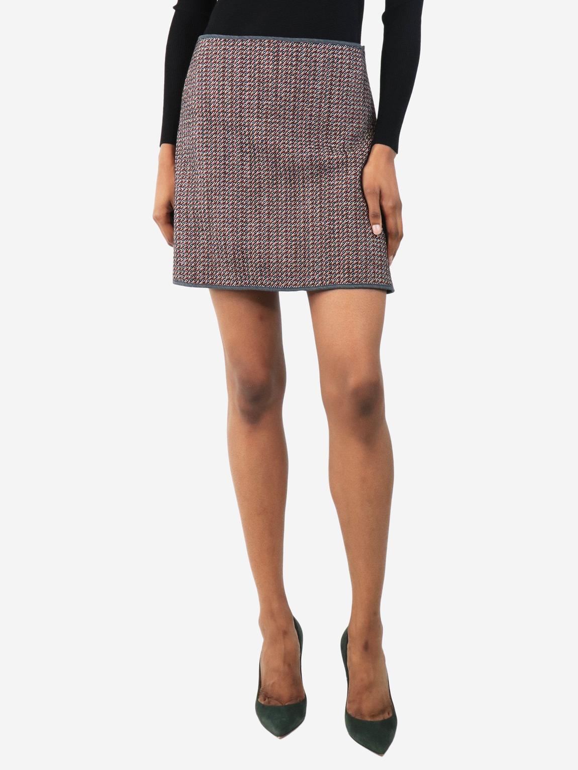Red and grey houndstooth mini skirt main product photo