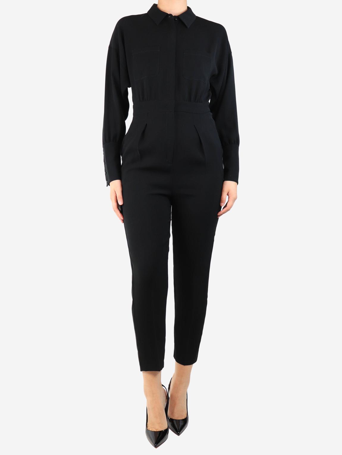 Black tailored jumpsuit main product photo