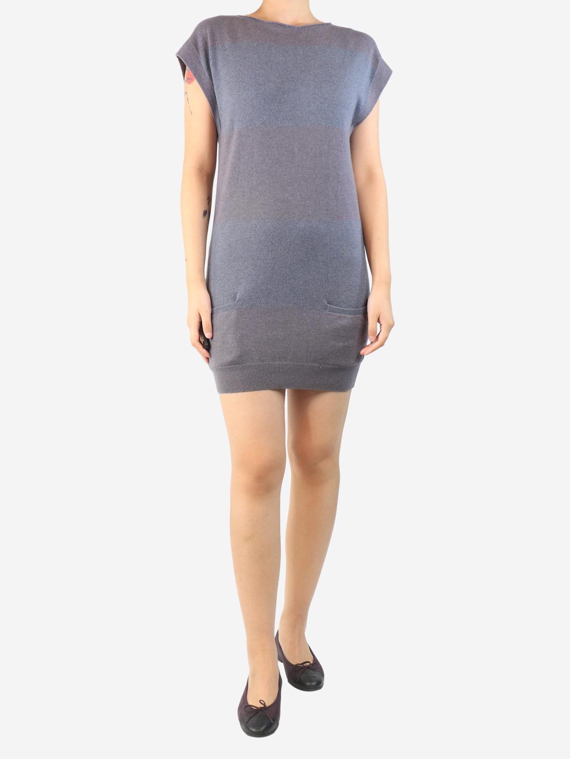 Grey sleeveless cashmere mini dress main product photo