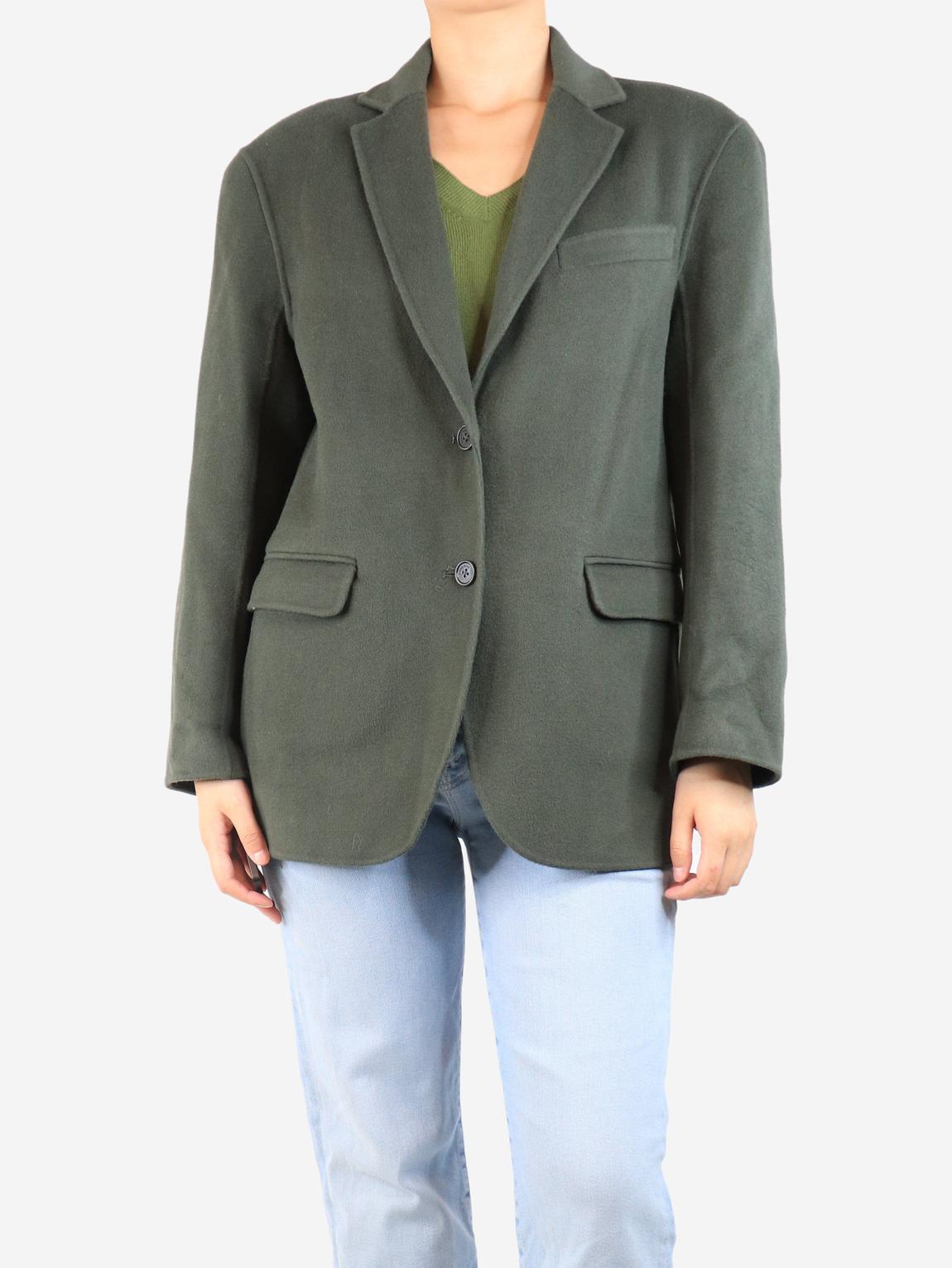 Dark green wool jacket main product photo