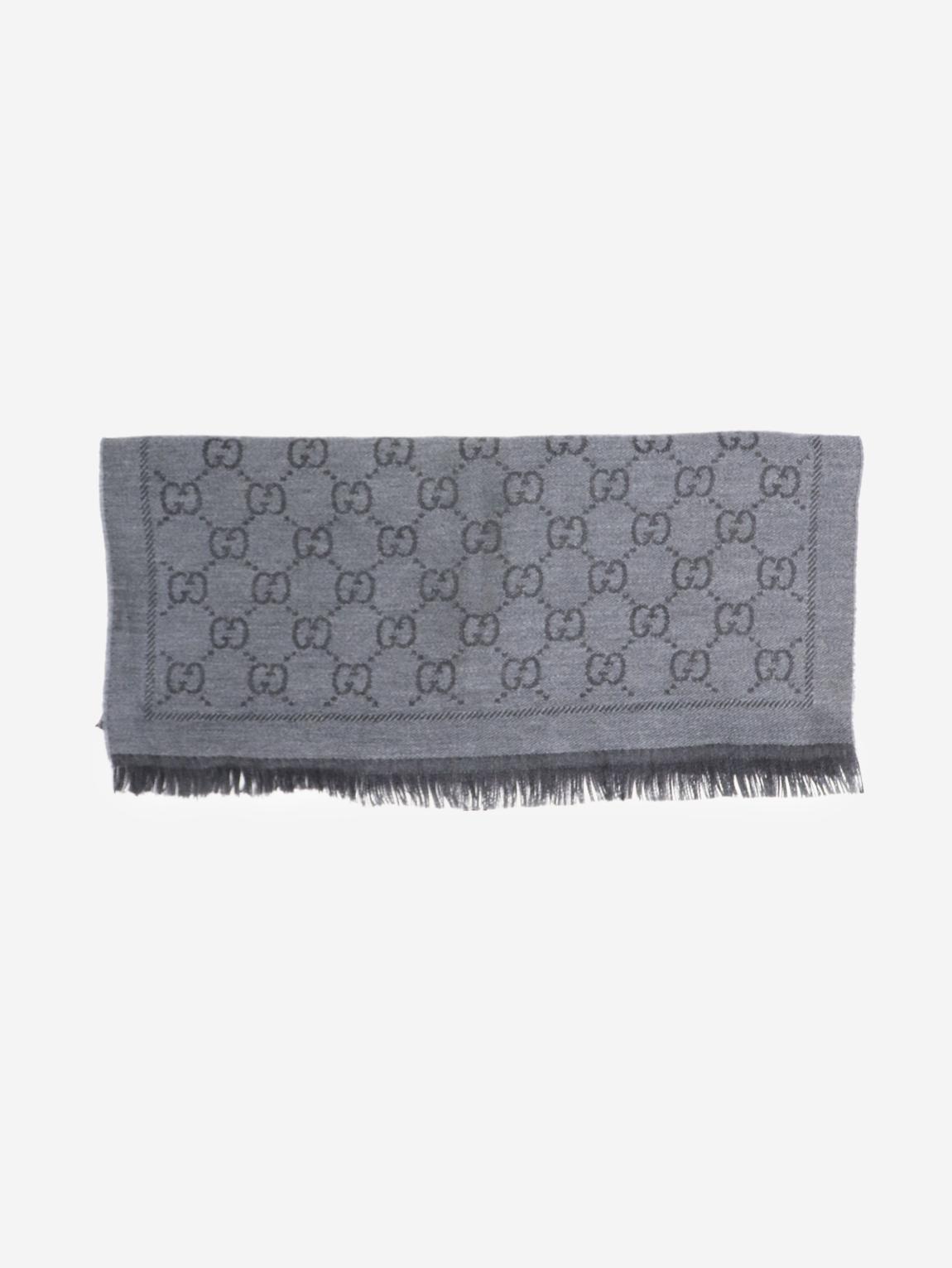 Grey monogram scarf main product photo