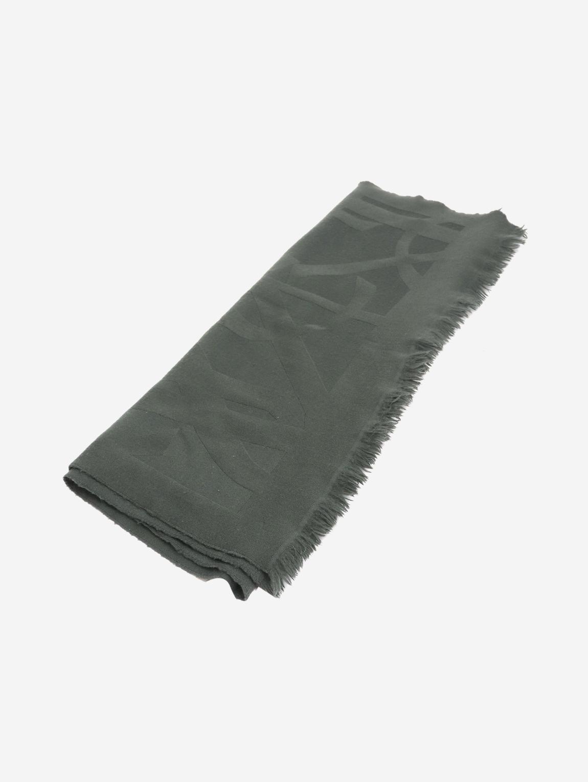 Dark green wool scarf main product photo