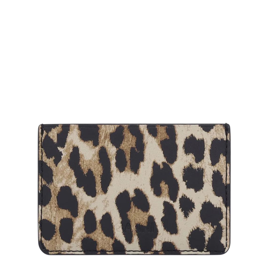 Leopard-Print Ganni Card Holder Purse main product photo