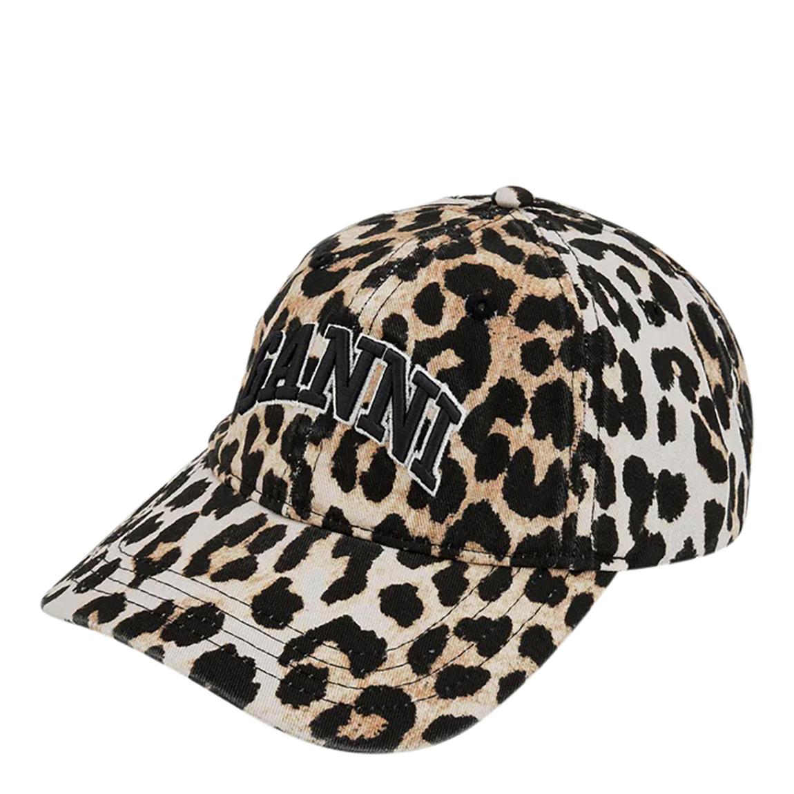 Leopard-Print Ganni Logo Baseball Cap main product photo
