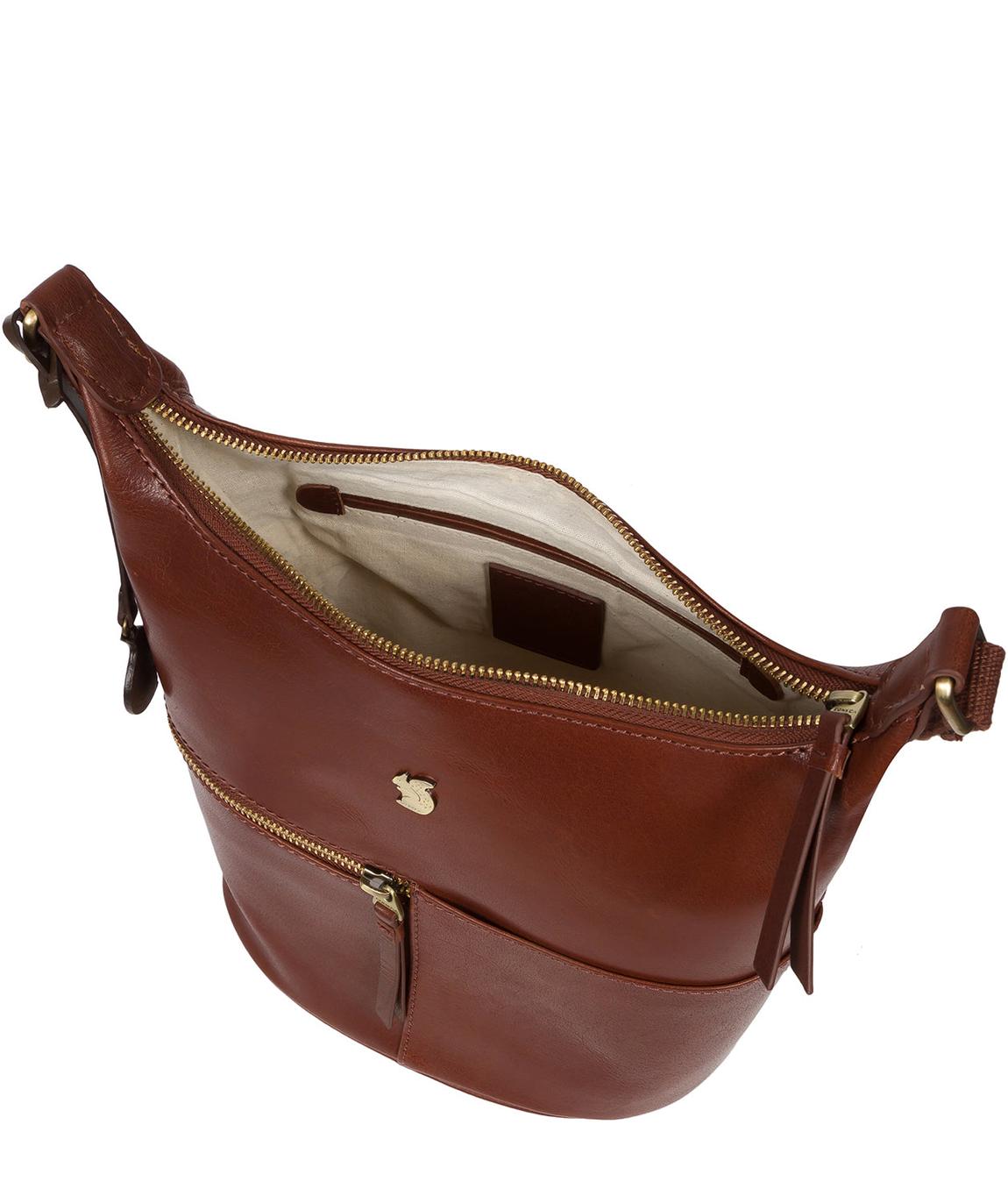 'Little Kristin' Conker Brown Leather Shoulder Bag main product photo