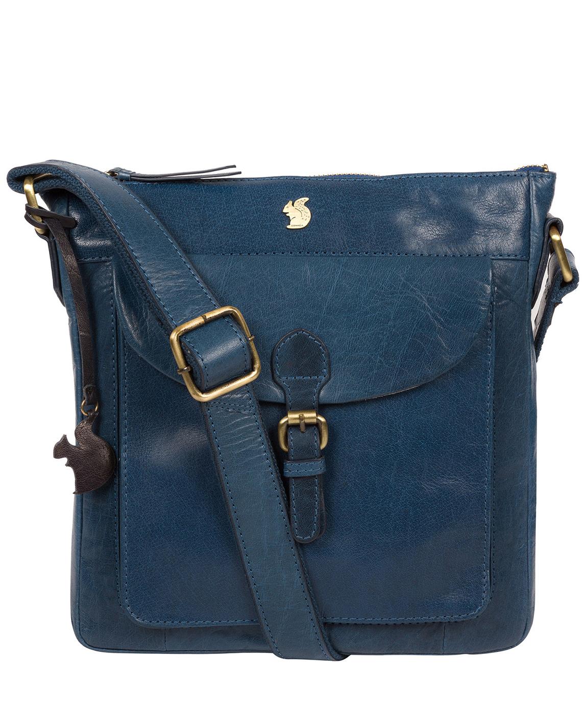 'Josephine' Snorkel Blue Leather Shoulder Bag main product photo