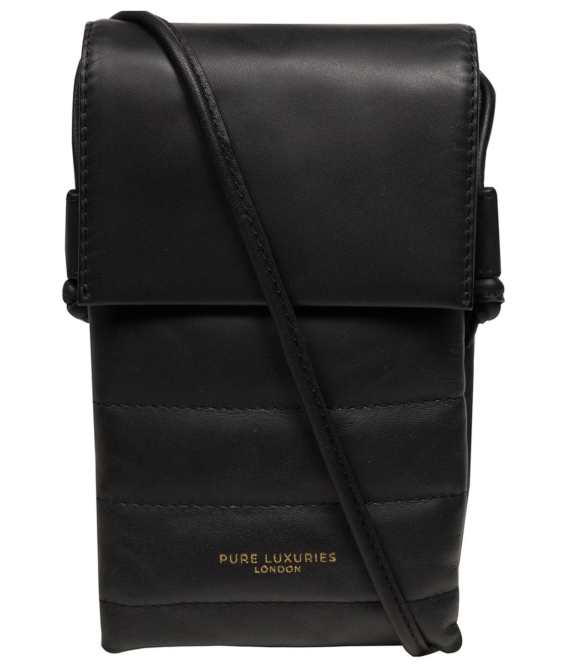 'Chloe' Black Leather Cross Body Phone Bag main product photo