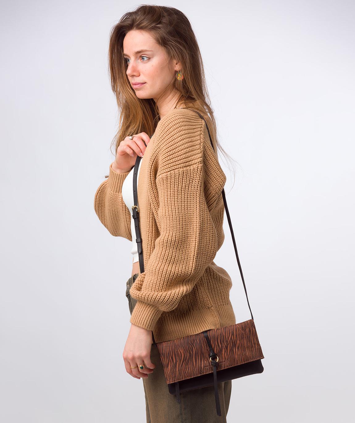 'Selene' Animal Print Nappa Leather Cross Body Clutch Bag main product photo