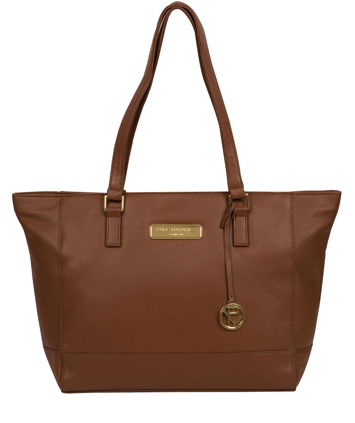 'Sophie' Tan Leather Tote Bag main product photo