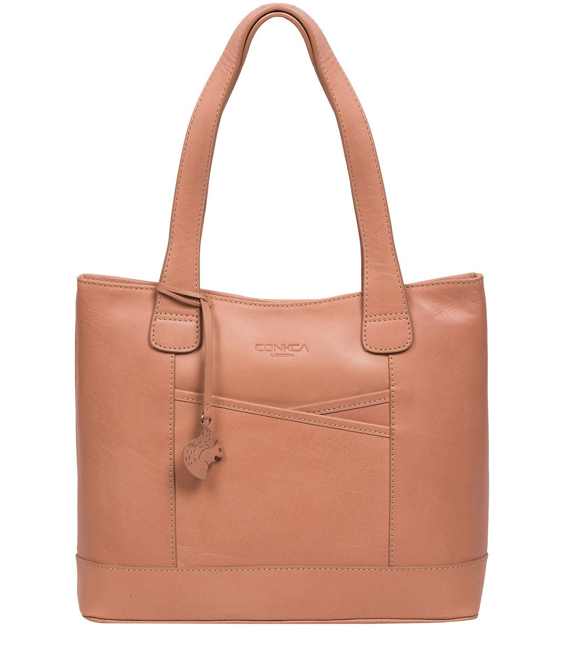 'Little Patience' Subtle Pink Leather Tote Bag main product photo