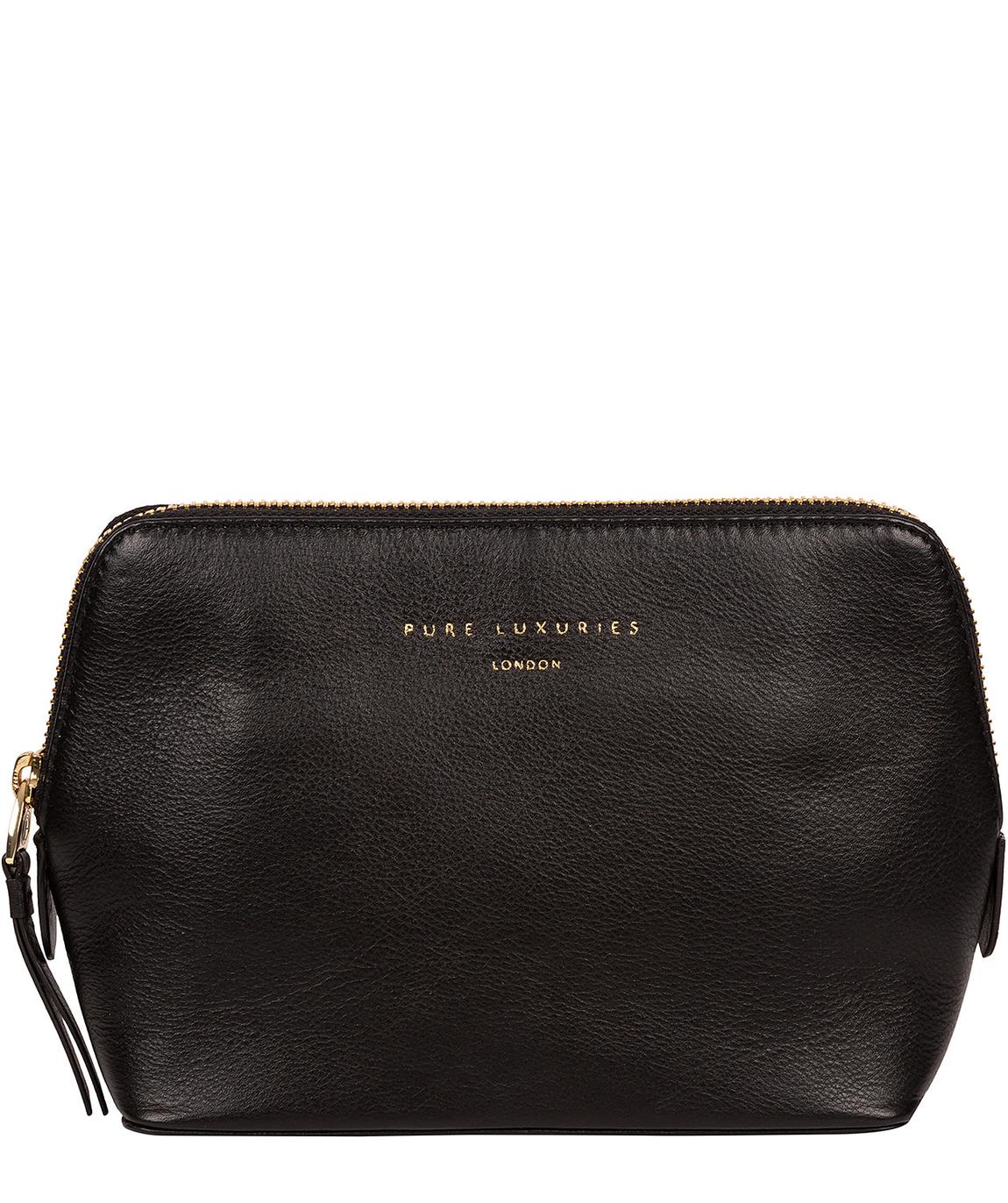 'Theydon' Black Leather Make-Up Bag main product photo