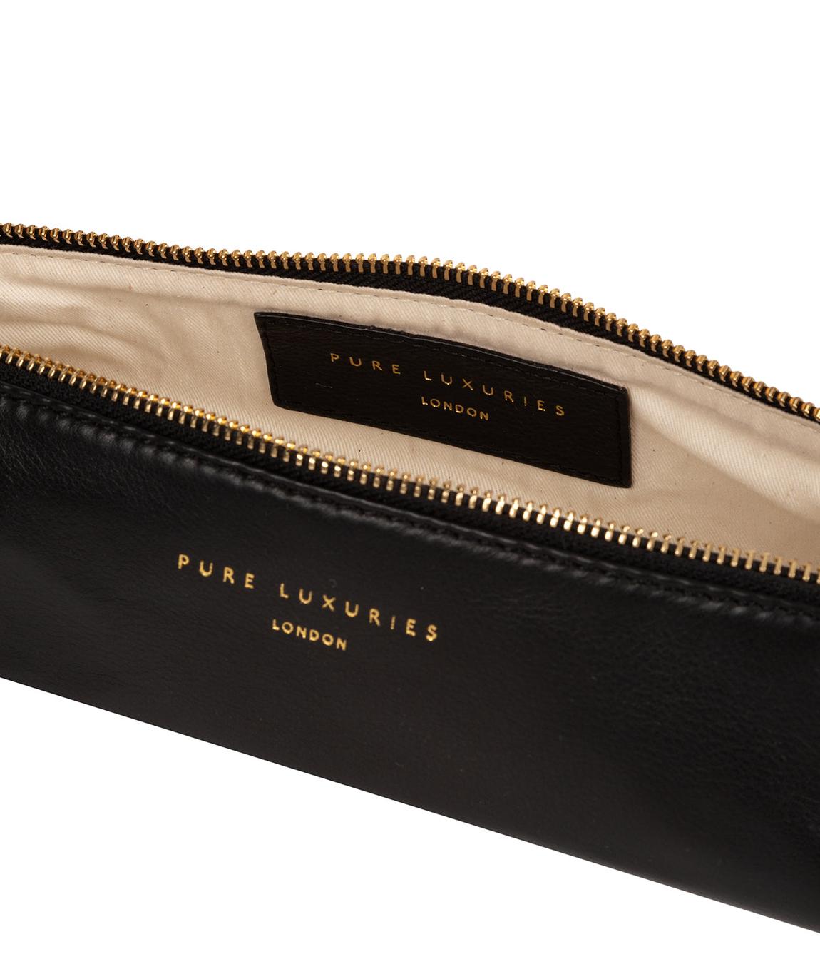 'Reeves' Black Leather Make-Up Brush Bag main product photo