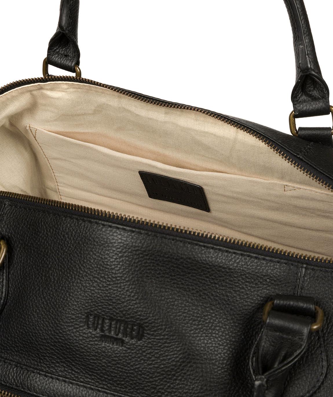 'Harbour' Black Leather Holdall main product photo