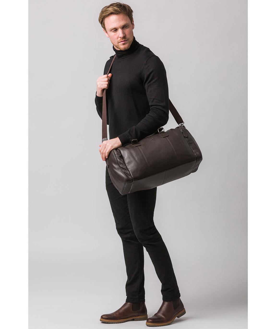'Ocean' Brown Leather Holdall main product photo