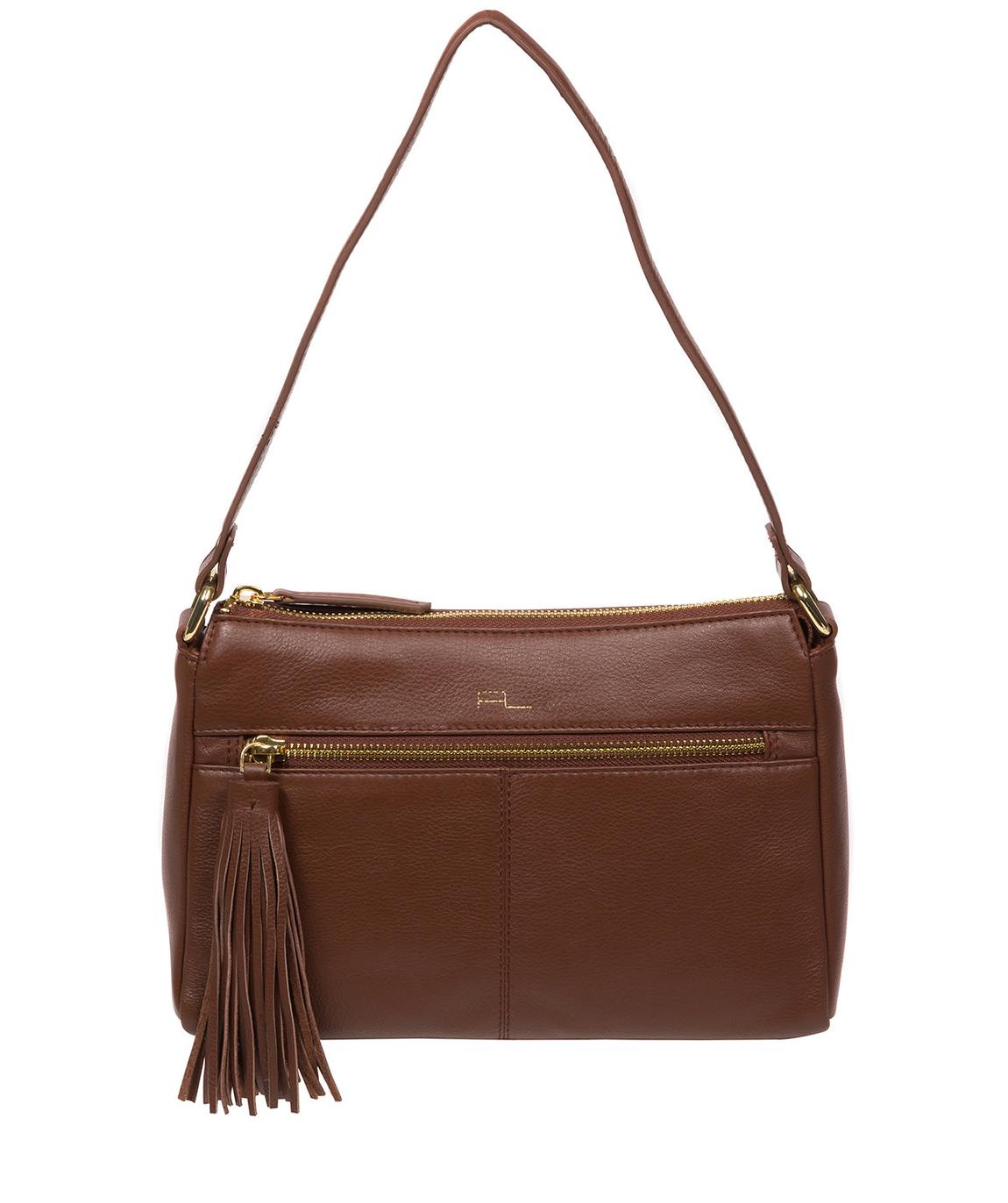 'Isabella' Dark Tan Leather Grab Bag main product photo