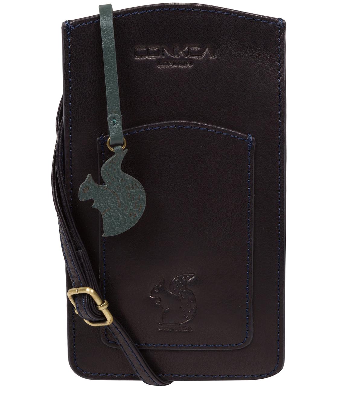 'Siren' Navy Leather Cross Body Phone Bag main product photo