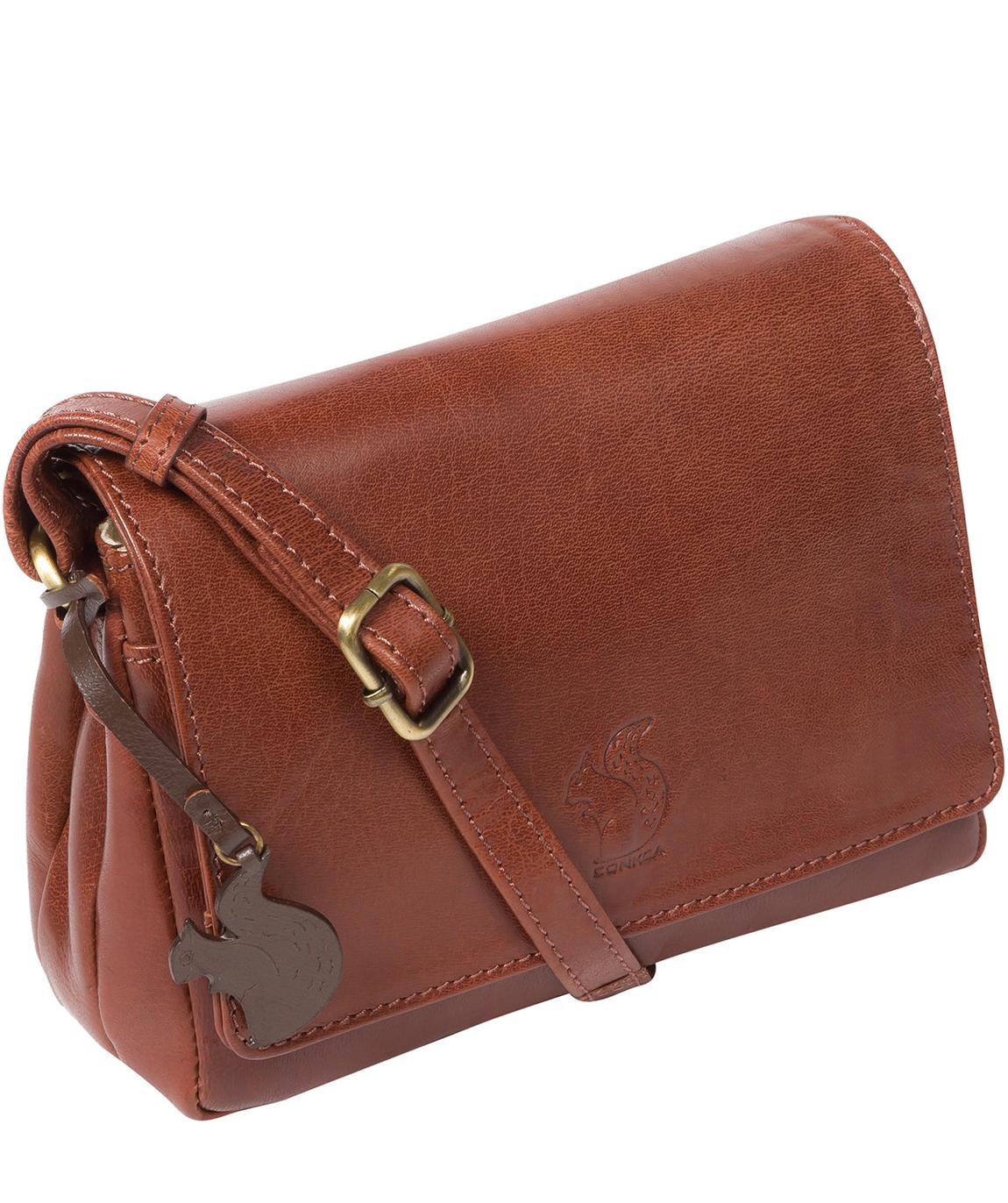 Conkca 'Marta' Conker Brown Leather Cross Body Bag BrandAlley