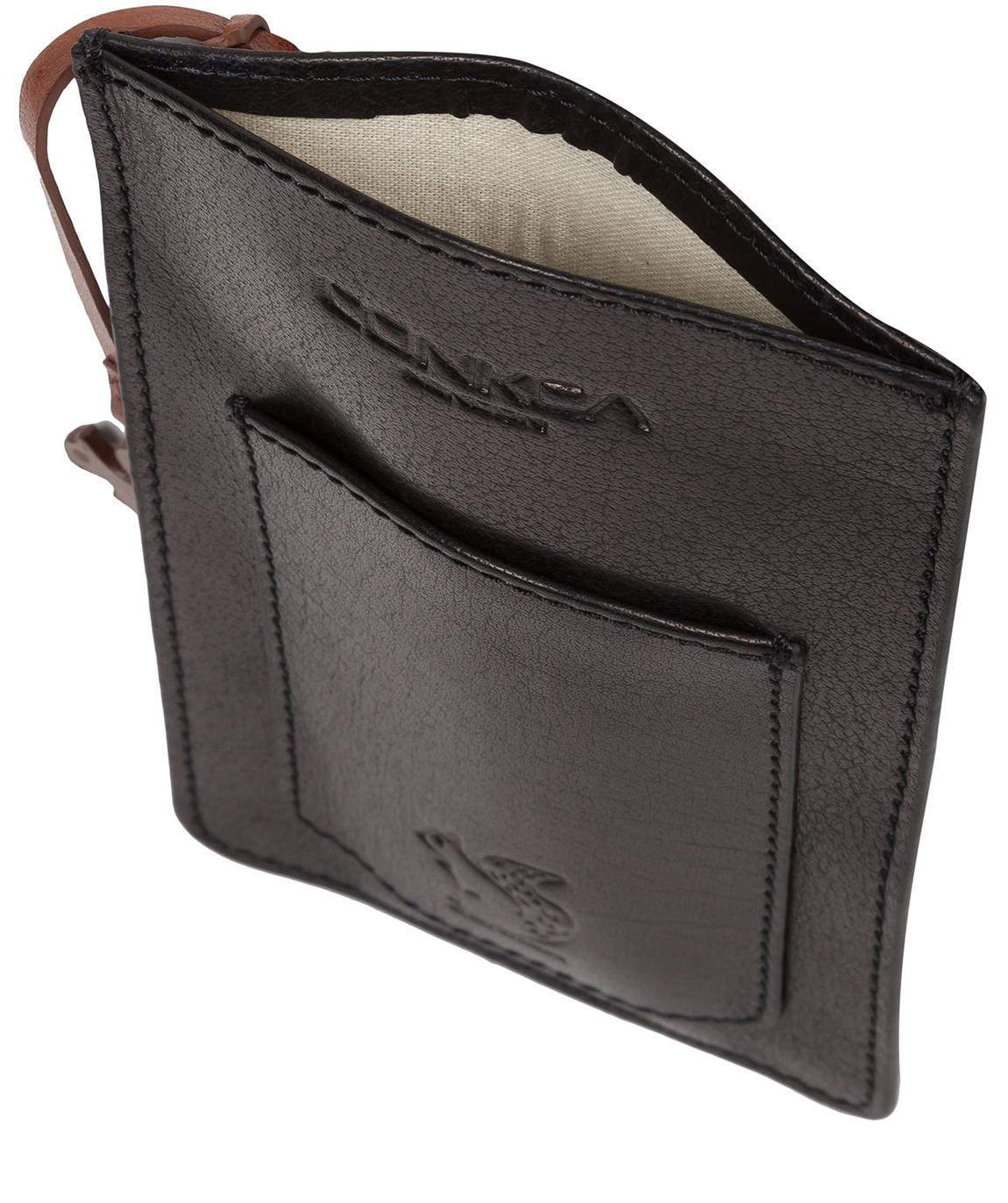 'Siren' Black Leather Cross Body Phone Bag main product photo