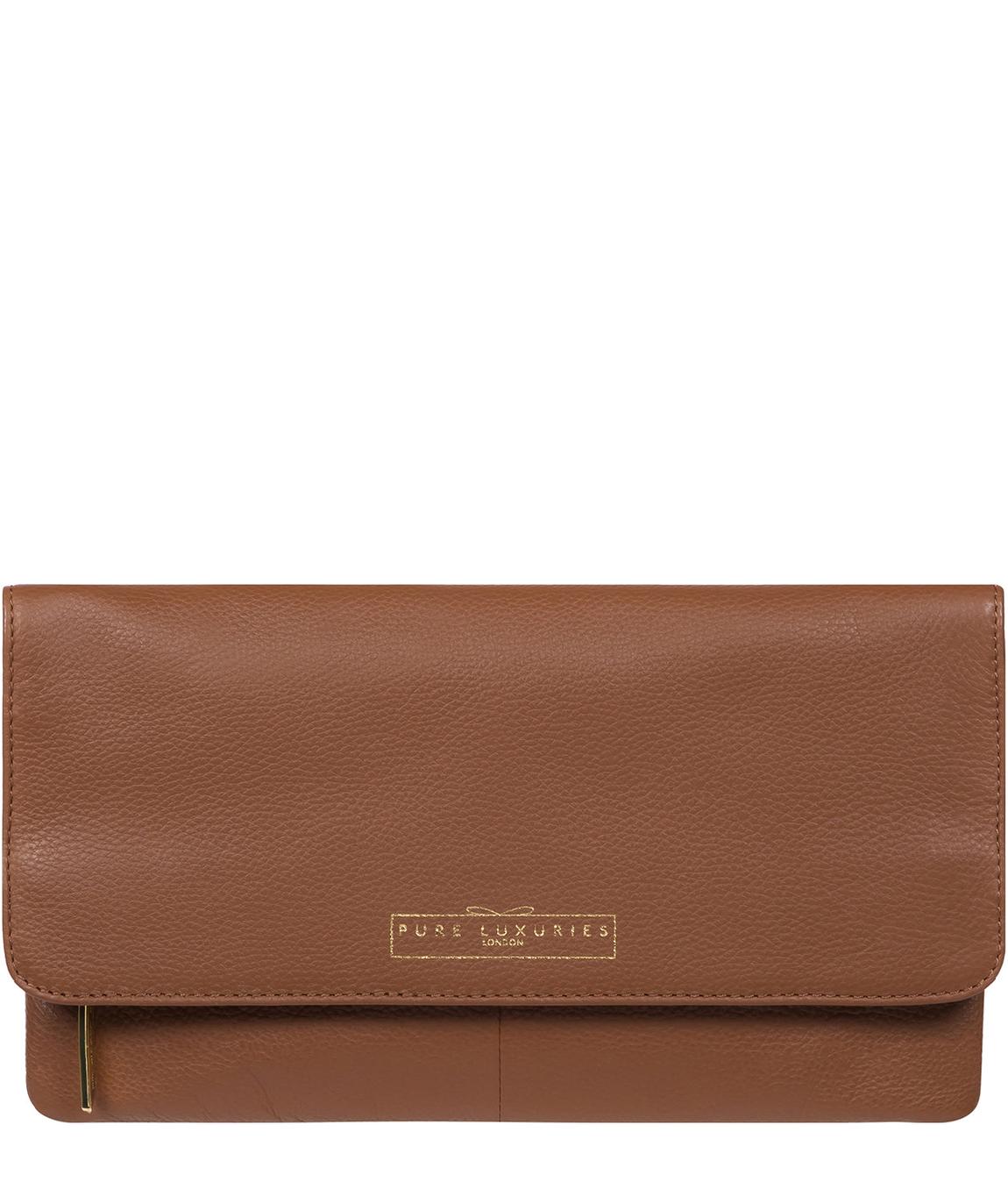 'Golders' Tan Leather Clutch Bag main product photo