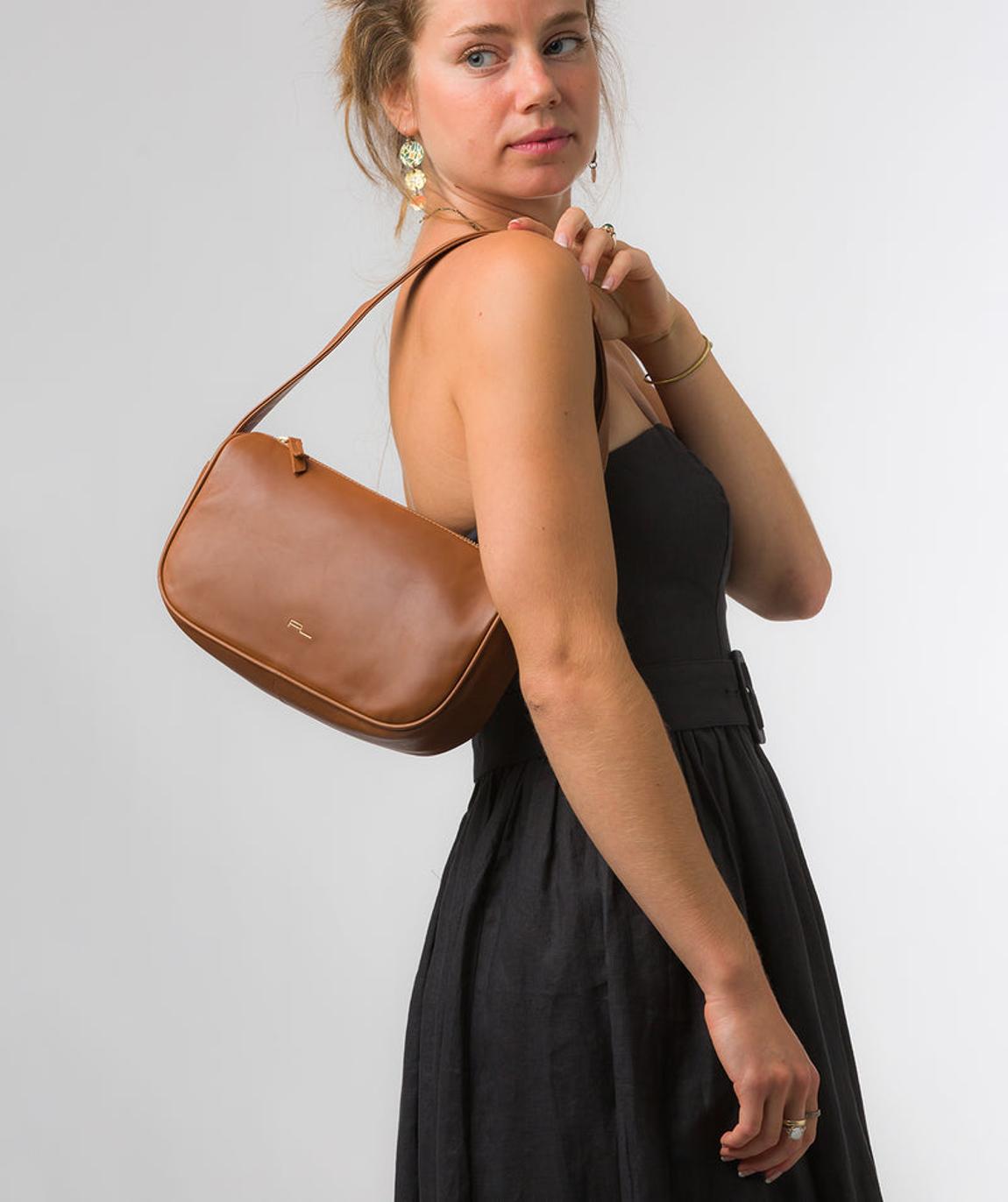 'Alicia' Oak Leather Grab Bag main product photo