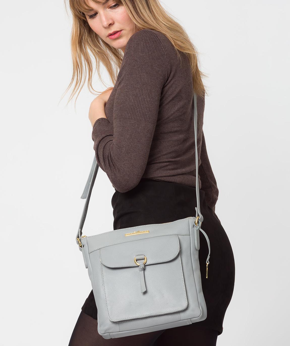 'Holbroke' Grey Leather Shoulder Bag main product photo