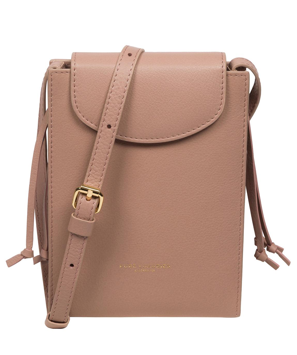 'Kiana' Blush Pink Nappa Leather Cross Body Phone Bag main product photo