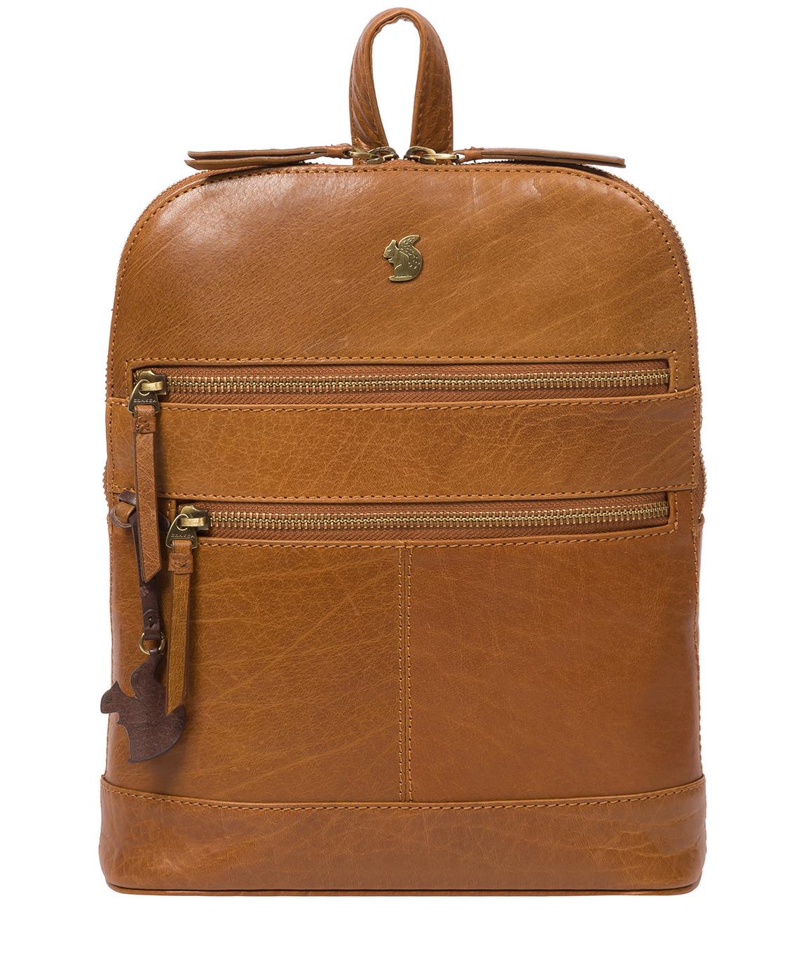 'Francisca' Dark Tan Leather Backpack main product photo