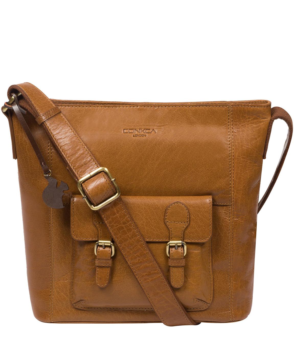 'Robyn' Dark Tan Leather Shoulder Bag main product photo