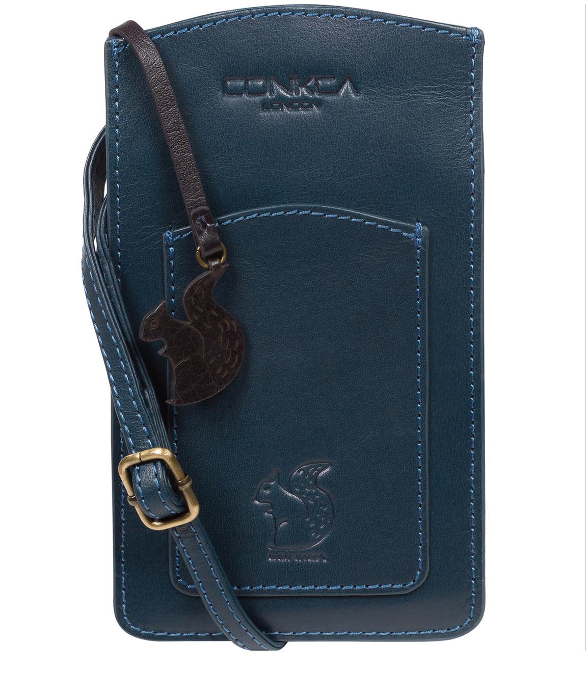 'Siren' Snorkel Blue Leather Cross Body Phone Bag main product photo