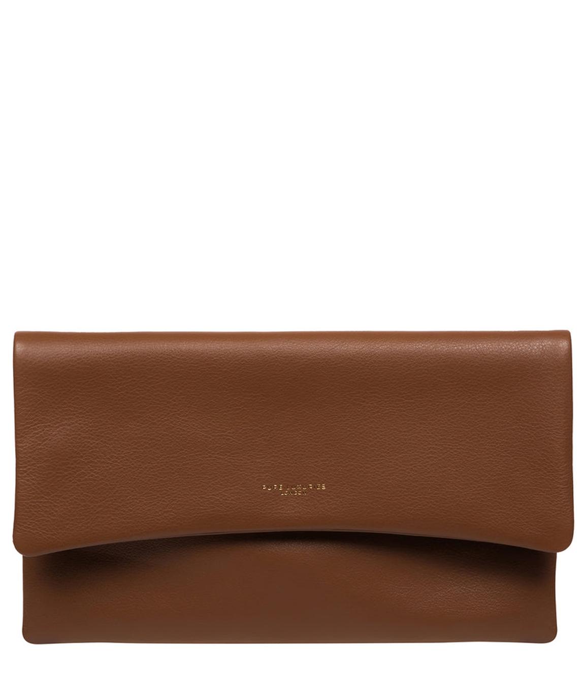 'Amelia' Tan Leather Clutch Bag main product photo
