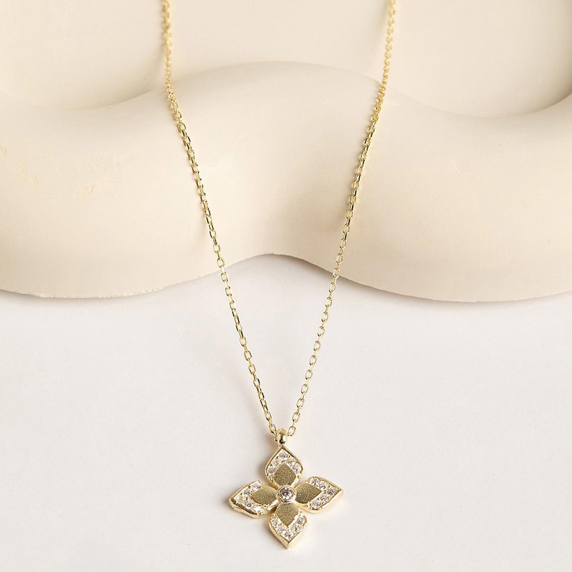 Gold Plated, Sterling Silver Flower Star Necklace main product photo