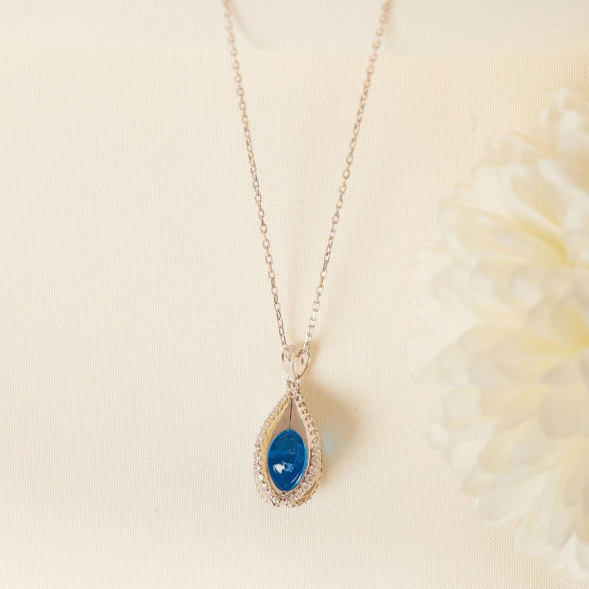 Sterling Silver & Blue Pendent Necklace main product photo