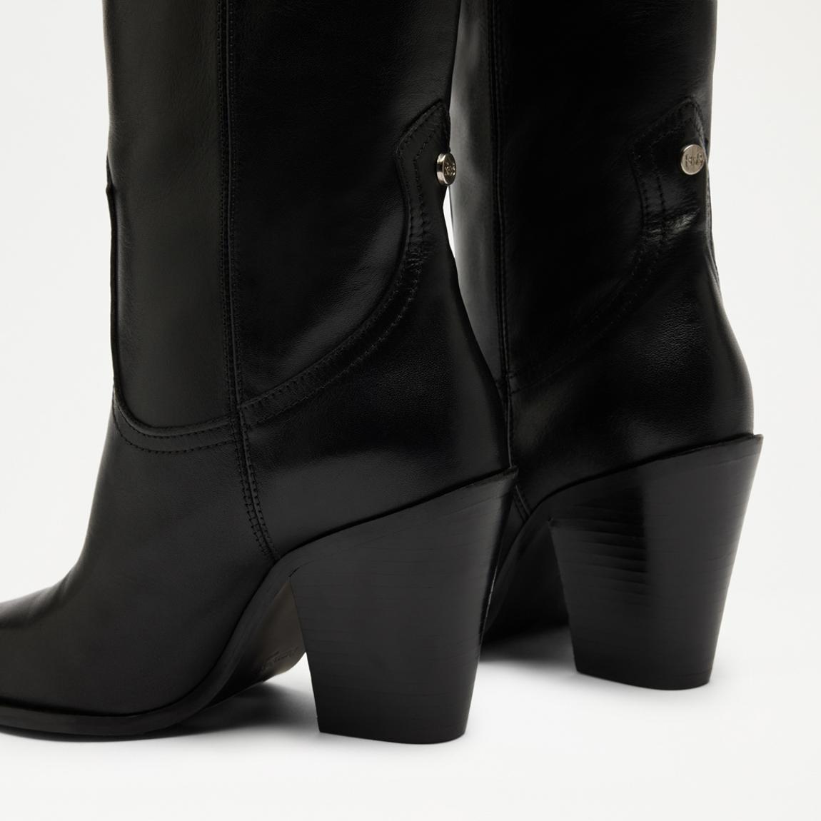 Women's Black Saddle Up Heeled Tall Boots main product photo