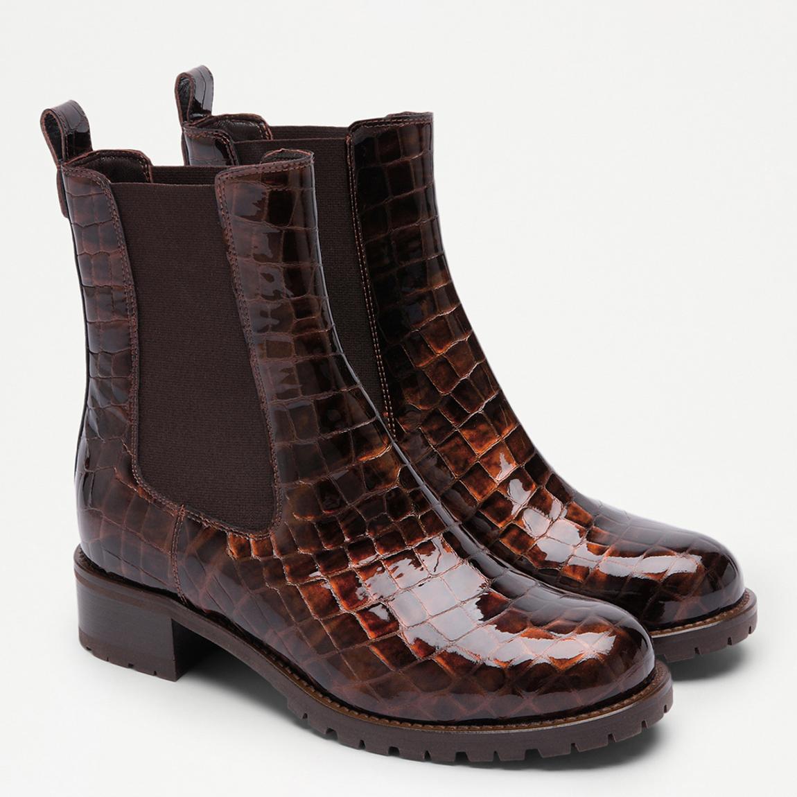 Women's Brown Fusion Heeled Chelsea Boots main product photo
