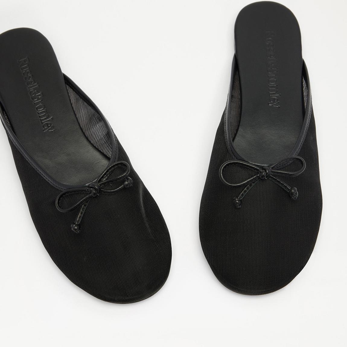 Women's Black Leather Flat Berrier Mules main product photo
